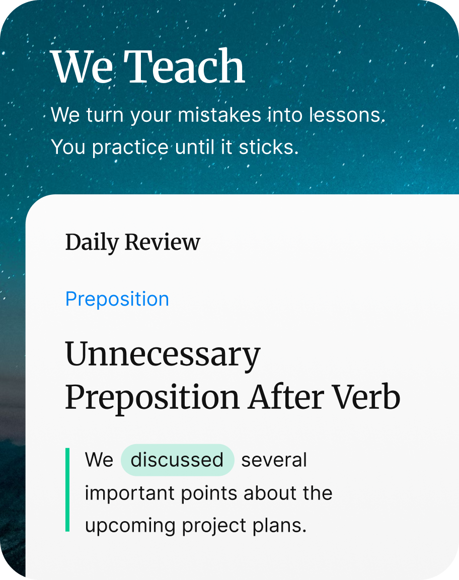We Teach — We turn your mistakes into lessons.